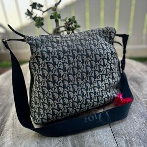 Authentic Dior Navy Blue Trotter Messenger Bag  Chic